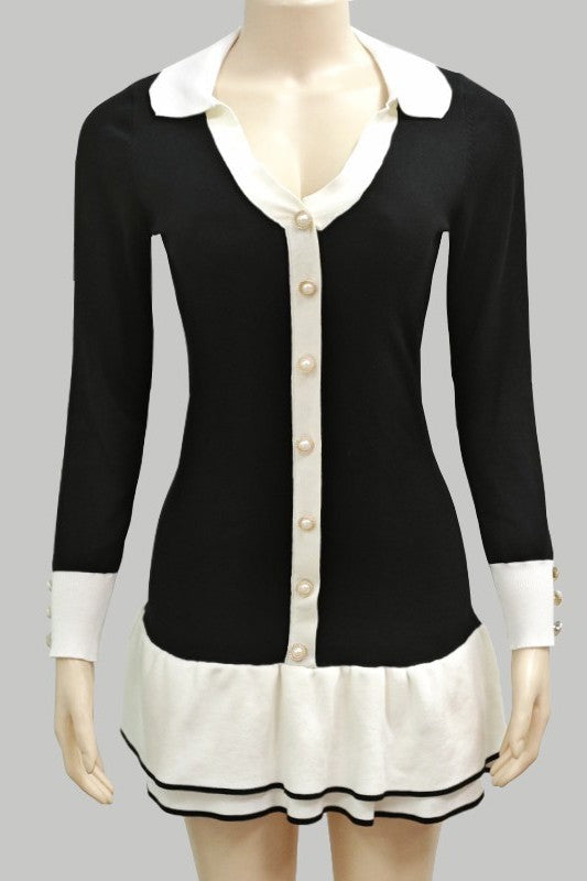 WOMEN FASHION SWEATER MINI DRESS