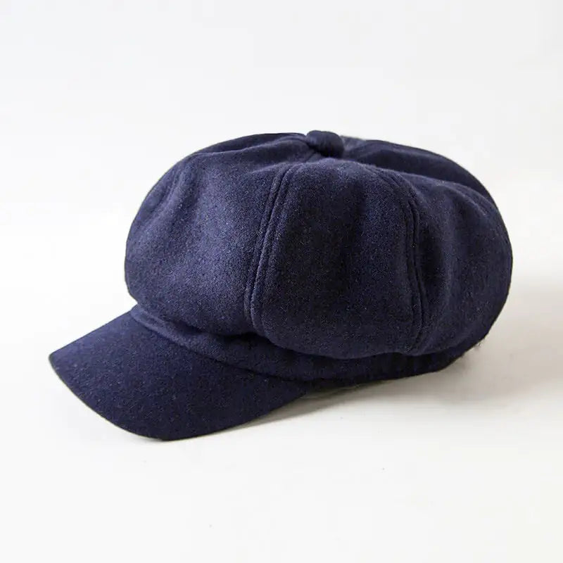 Octagonal Woolen Beret Hat for Casual Wear